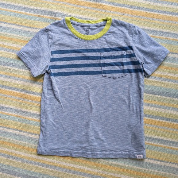 GAP blue striped pocket tee size 5T - Picture 1 of 6